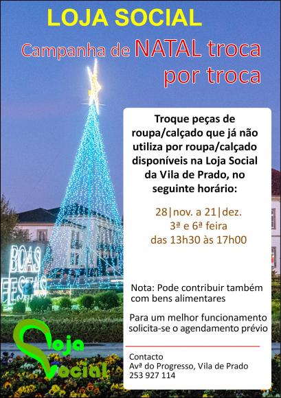 TROCA POR TROCA - Campanha de Natal - Loja Social do Município