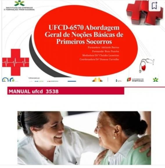 Formação em Atiães - Abordagem geral de noções básicas de primeiros socorros – 25h  e  Saúde da pessoa idosa - cuidados básicos – 25h