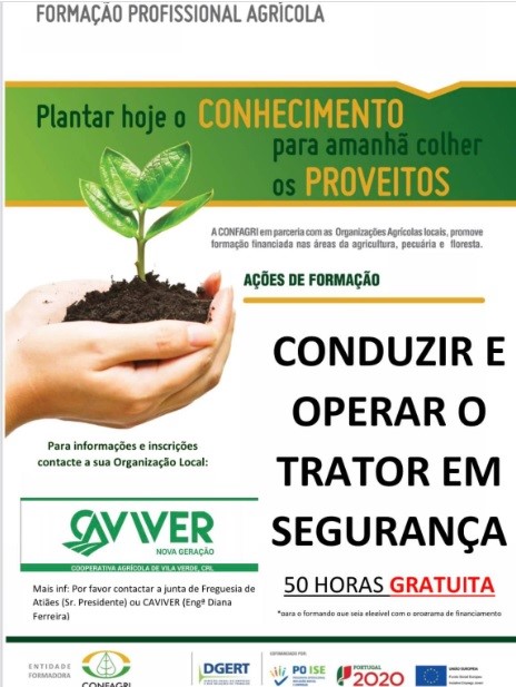 Formação  Gratuita de 50 horas - Conduzir e Operar um Trator em Segurança (COTS) em Atiães